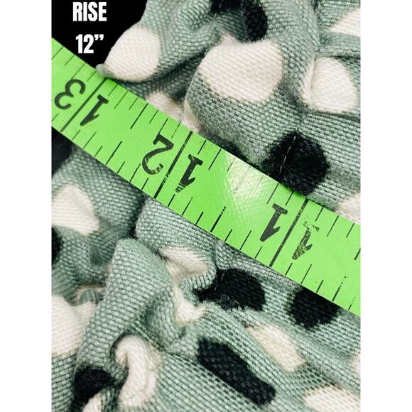 Ann Taylor Womens pull on green/white/black paperbag pants, size Medium leopard - Picture 10 of 10